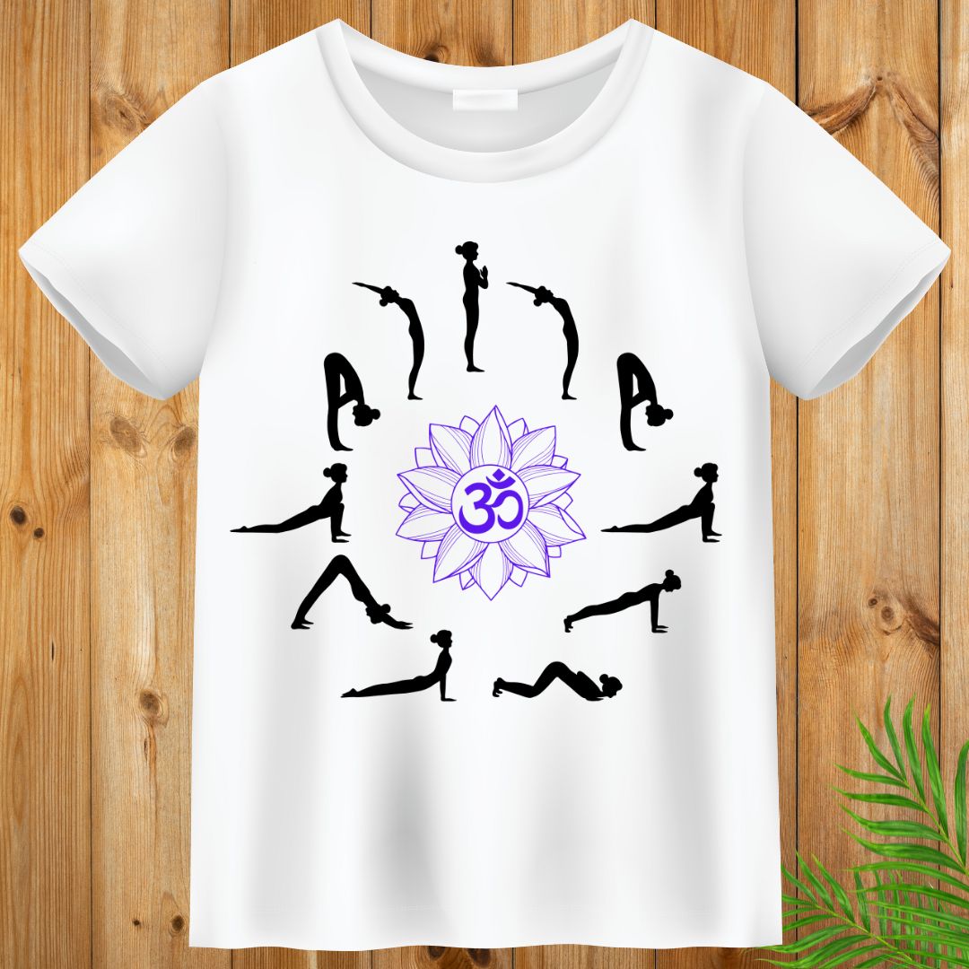 Lotus Suryanamaskar T-Shirt, Yoga T-Shirt