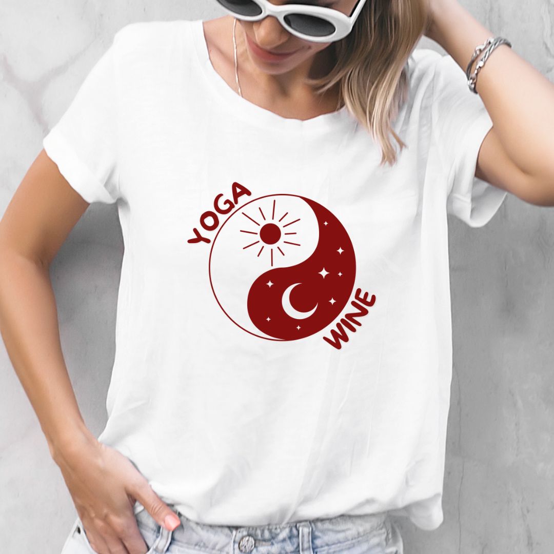 Yoga and Wine Unisex Tshirt